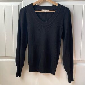 [LOFT] Black Long Puff Sleeve Sweater